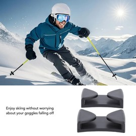 TOPINCN Pack of 2 Ski Helmet Clamp, Ski Goggles Holder for Easy Adjustment, Prevents Slipping and Strap Alignment with Glasses Clip, Ski Goggles Clamp, Ski Accessories (Black)