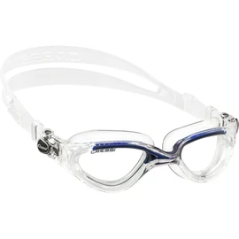 Cressi Man Flash Goggles - Separate Eyepiece Swimming Goggles with Fogproof, Scratchproof, Anti-UV Lenses, Clear/Frame Clear Blue - Clear Lens, One Size