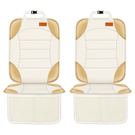 Siivton Car Seat Protector for Child, Cushion for Leather & Fabric Seats, 2 Mesh Pockets, Non-Slip Bottom, Waterproof for Vehicles - Baby & Pets (2 Pack)