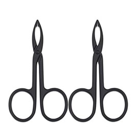 (2 unidades) Pinzas para cejas con forma de tijeras, pinzas de punta plana, para cabello y cejas, cuidado personal, multicolor (lacio)
