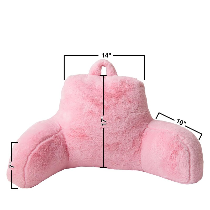 Holawakaka Standard Faux Fur Bed Rest Pillow with Arms, Rabbit