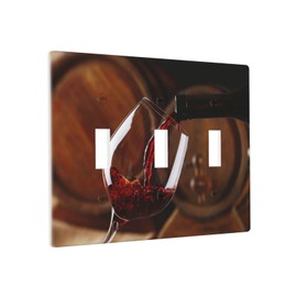 Pouring Red Wine Light Switch Cover Triple Toggle Wall Plate Decorative 3 Gang Switch Plate Cover For Kitchen Bathroom Bedroom Modern