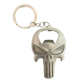 Generic Skull Keyring Bottle Opener Compatible with Punisher Superheroes Gadget Accessories Gift Idea for Men Women Children Fantasy Cosplay, silver, One size