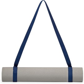 Yoga Mat Sling Carry Strap - Easy-Cinch Yoga Strap, Yoga Belt, Stretch Band, Yoga Sling with loops and D-Rings 1 Count (No Mat Included) (Blue)