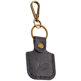 NEYYOS® - Airtag Anhänger Echtes Leder, Air Tag Tracker, Hülle Tragbar & Schlüsselanhänger, Schutzhülle, Tasche Holder, Keychain Halter Case Schlüssel Schlüsselbund, Echtleder (Black)