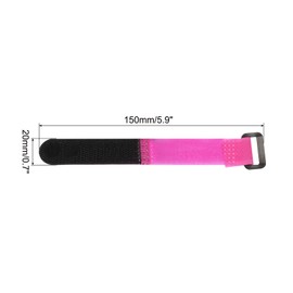MECCANIXITY Fastening Hook and Loop Cable Tie 5.9 x 0.7 Inch Reusable with Buckle Adjustable Multi-Purpose Wire Strap for Cord Management Pink, Pack of 10