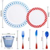 THALIA 180pcs 4th of July Plastic Plates - Red White