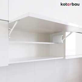 KOTARBAU® Universal Flap Fitting Lift II White PVC Flap Holder Folding Fitting Kitchen Cabinet Fittings Lifting Hinge for Kitchen Wall Cabinets Flap Support