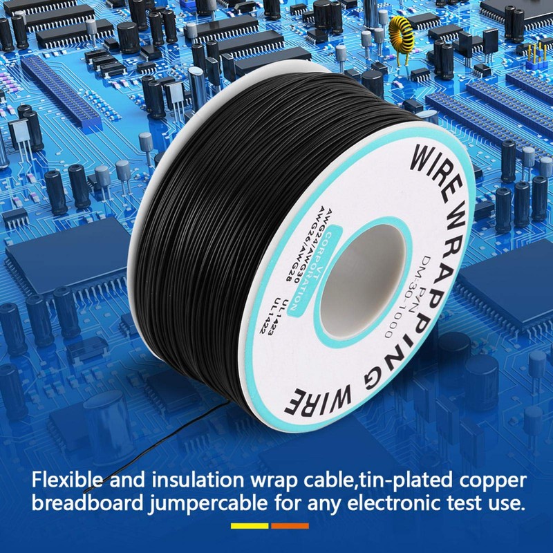 0.25mm Wire Wound Single Wire 30AWG Cable 250M Black Tinned