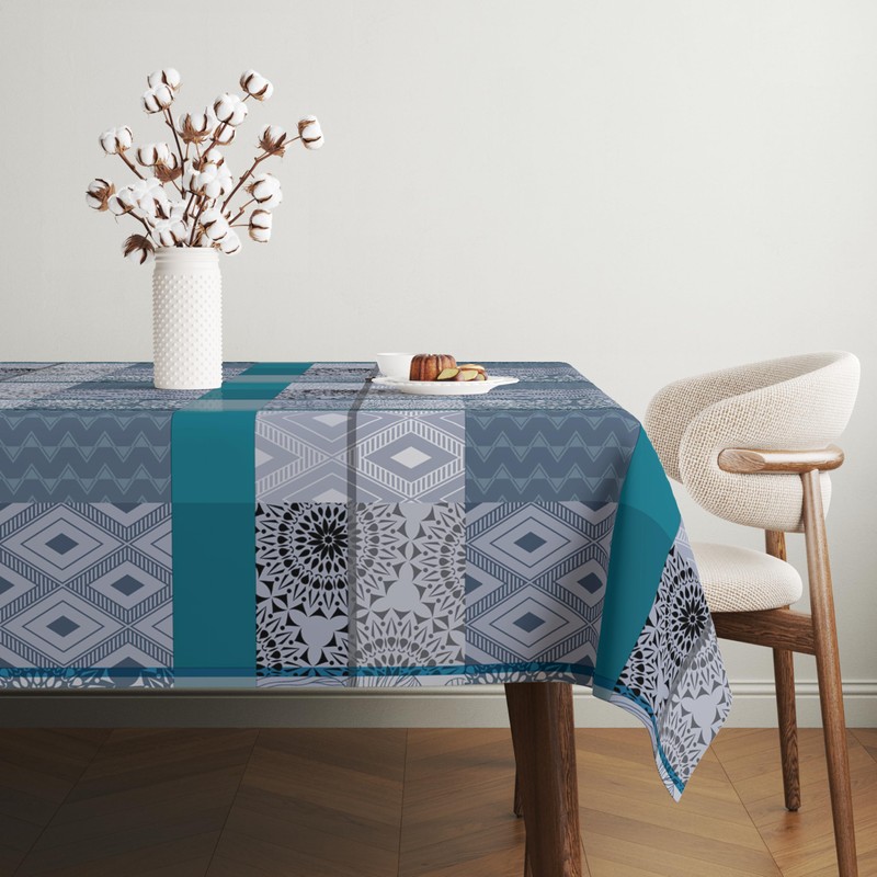 Martina Home Tablecloth Oilcloth Pompe Blue 200 x 140 cm