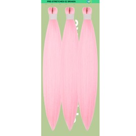 Braiding Hair Pre stretched Pink Prestretched Braiding Hair Hypoallergenic Twist Ez Braid Synthetic Knotless Itch Free