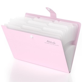 Smarpau Expanding File A4, 12 Compartments, Expandable File Folder, A4 Document Folder, Folder System Document Folder with Press Stud and Labels for Documents, Receipts (Purple)