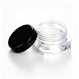 Transparent black-capped empty cosmetic bottle, cream refill small capacity container 3g 5g / 투명 블랙캡 화장품 공병 크림 리필용 소용량 용기 3g 5g