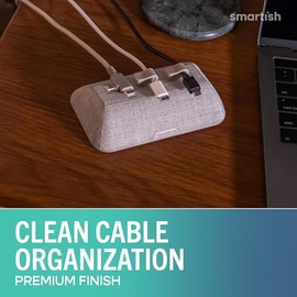 Smartish® Soporte Magnético para Cables - Organizador de Cables Más Grande Cable Wrangler con Clips Magnéticos para Gestión de Cargadores en Escritorio, Mesa de Noche - Sostiene 6+ Cables - Beige