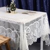 mookaitedecor Beige Large Tablecloth Rectangular,Table Cloth Polyester Lace for Wedding