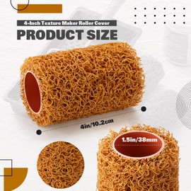 Teenyyou 3 Pcs 4 Inch Textured Paint Roller Set Small Textured Roller Brown for Painting Walls Popcorn Ceiling Home Improvement Paint Supplies, Tan