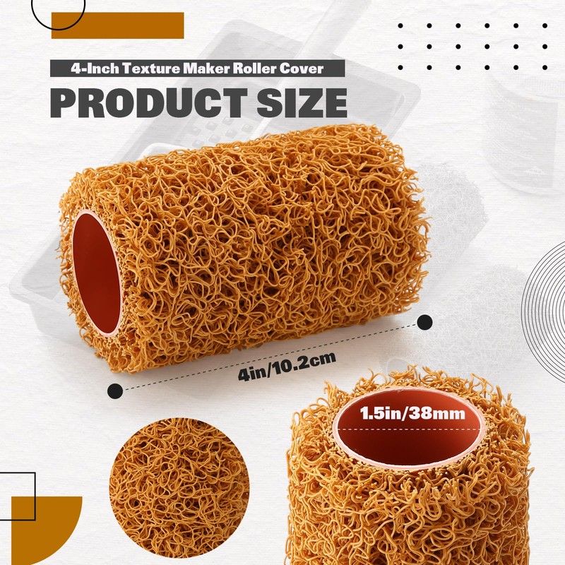 Teenyyou 3 Pcs 4 Inch Textured Paint Roller Set Small