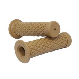 Alpha Depot Handle Grips, 0.9 inches (22.2 mm), Bike Grip, Diamond Pattern, Diamond-Cut, Universal Use, Left and Right Set, Retro Non-Piercing (Beige)
