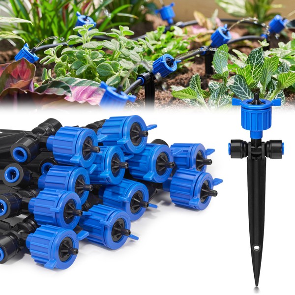 HIRALIY 12PCS Quick-Connect Drip Irrigation Emitters for 1/4 inch Irrigation