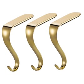 Mikinona Mantel Stocking Hooks Christmas Stocking Fireplace Hooks 3pcs Set for Decor