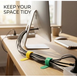 MVYC 240PCS Cable Ties- 6 Inch Reusable Hook and Loop Adjustable Wire Ties for Cable Management Cord Bundling General Organization Colorful