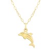 CARISSIMA Women's 9ct Yellow Gold Dolphin Pendant on Curb Chain