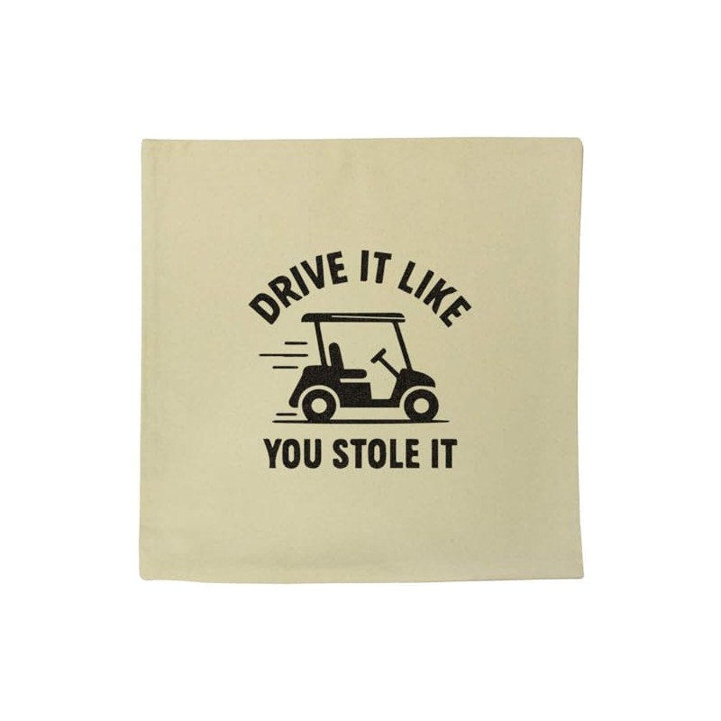 Azeeda 40cm x 40cm 'Golf Cart Motto' Canvas Cushion Cover