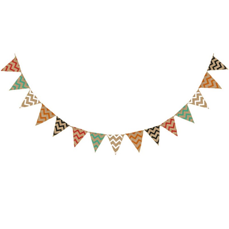 jijAcraft 2.8M Rustic Burlap Banner Bunting,Burlap Triangle Flags Hessian Banner