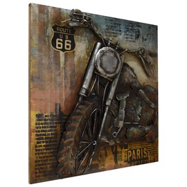 Empire Art Direct "Motorcycle I" Mixed Media Iron Hand Painted Dimensional Wall Art Ready to Hang,40" x 40"