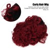Curly Short Wig Wine Red Women Wig Gradient Color Adjustable