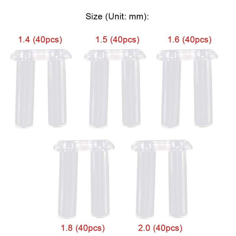 Zwindy 200 Pieces Clear Plastic Glasses Plugs, 5 Types Glasses