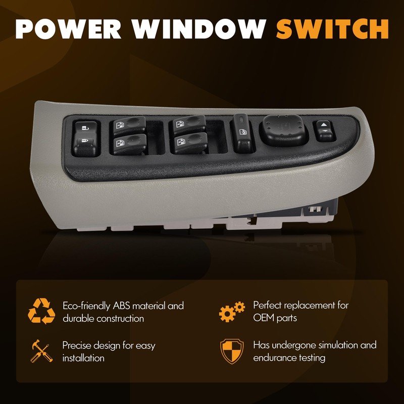 15883319 Master Power Window Switch & Gray Bezel Assembly with