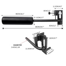 Single Leg Squat Roller for Squat Rack,Extended Length Leg Press Attachment Power Rack Attachments,Bulgarian Split Squat for Home Gym & Leg Training-fu (1" / 26mm Hole)