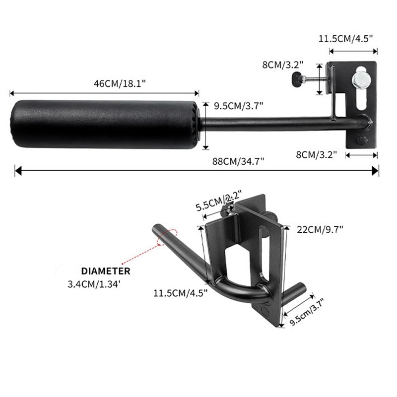 Single Leg Squat Roller for Squat Rack,Extended Length Leg Press