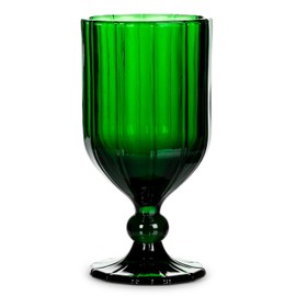 Abbott Collection Green Panel Wine Goblet - Glass 6.5"H (12oz)