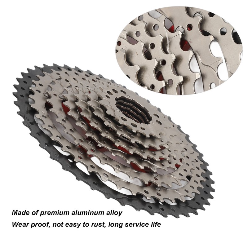 9 Speed Bike Cassette Aluminum Alloy 12 to 46T Precise