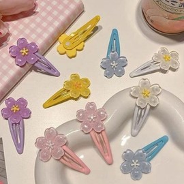non-brand snap clip flower hair clip floral pattern accessory / 똑딱이핀 플라워 헤어 머리삔 꽃무늬 악세사리