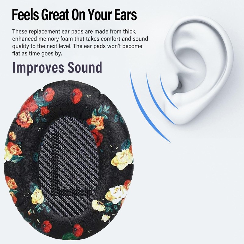 QC35 Ear Pads Cushions Replacement Compatible with Bose QuietComfort 35