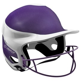 RIP-IT | Vision Pro Softball Batting Helmet with Face Mask | Matte Shimmer | Two-Tone Purple S/M | Lightweight Women’s Sport Equipment
