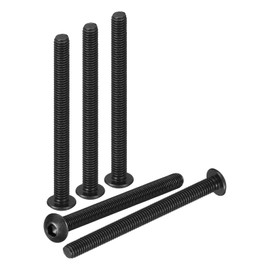 DTGN M3-0.5x35mm Button Head Socket Cap Screws - 50Pack - Good for Road Bicycle, Mountain Bike, Auto, Motorcycle - Carbon Steel Black Oxide - Hex Drive Fasteners