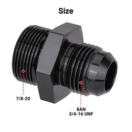 EVIL ENERGY 8AN Male Flare to 7/8-20 Male Carb Carburetor Fuel Inlet Fitting Adapter Aluminum Black 2PCS