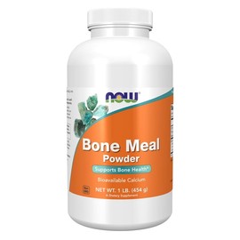 Polvo de harina de huesos Supplement NOW con calcio de 454 g de fuente natural