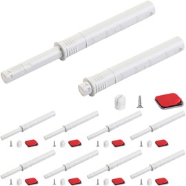 4.21" Push to Open Cabinet Hardware CBRIVE 10 Pack Push Latch & Lock for Hidden Door Touch Latches and Catch Push Release Drawer Pull Tip on RV Closet Close Strong Pop Out, White