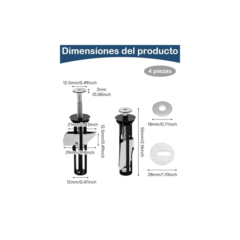 Tornillos Para Tapa De Baño WC, 4 Piezas De Repuesto