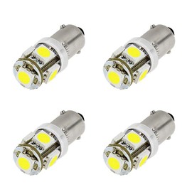BA9s G14 LED Car Lamp LED Position Lamp, License Plate Light, Room Lamp, Pin Angle, 180° Single 12V LED, Daylight White, Pack of 4