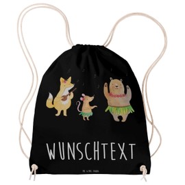 Mr. & Mrs. Panda Personalisierter Sportbeutel Waldtiere Aloha - Personalisierte Geschenke, Tasche mit Namen, Gute Laune, Wunschnamen, Leben, Hase,