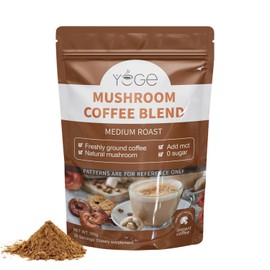 Mushroom Coffee Organic, Instant Organic Mushroom Coffee, Mushroom Blend Cordyceps, Reish, King Trumpet, Shitake, Turkey Tail, Lions Mane, Instant Immune Boosting for Focus forEnergy, Positive Mood Coffees, 2PC