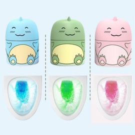 3PCS Toilet Bowl Cleaner Bottle, Cute Dinosaur-Shaped Bathroom Toilet Tank Cleaner with Ocean, Jasmine, and Peach Scent