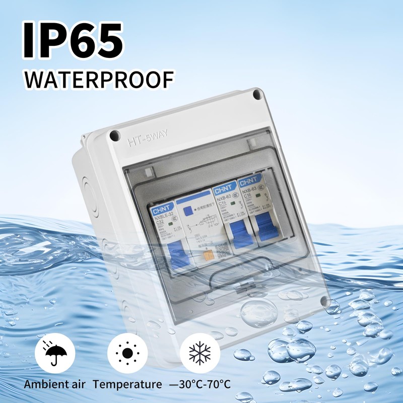 Surface-Mounted Fuse Box, Small Distribution Board Surface-Mounted with FI Switch,