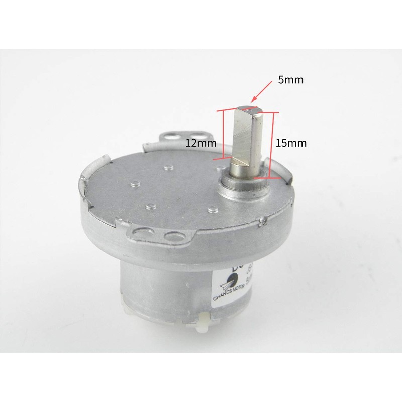CHANCS Slow Synchrome Motor DC 12V JS-50 15RPM D-Shaft CW/CCW